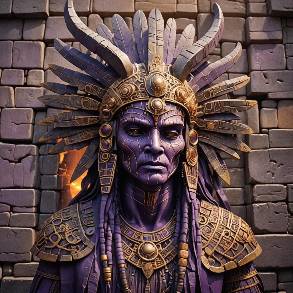 Alien Constructs Machu Picchu Wall, Matte Painting