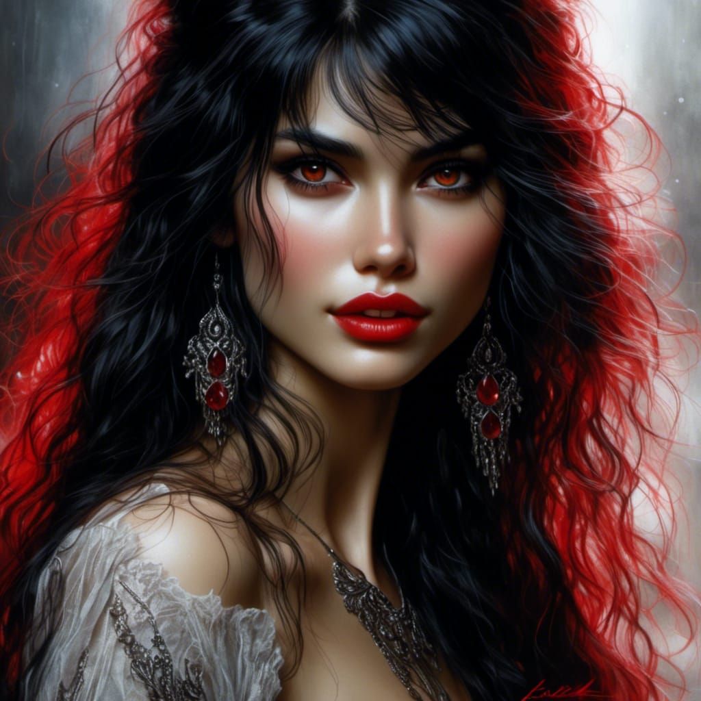 Hyperrealistic Vampire Portrait in Glamorous Lighting