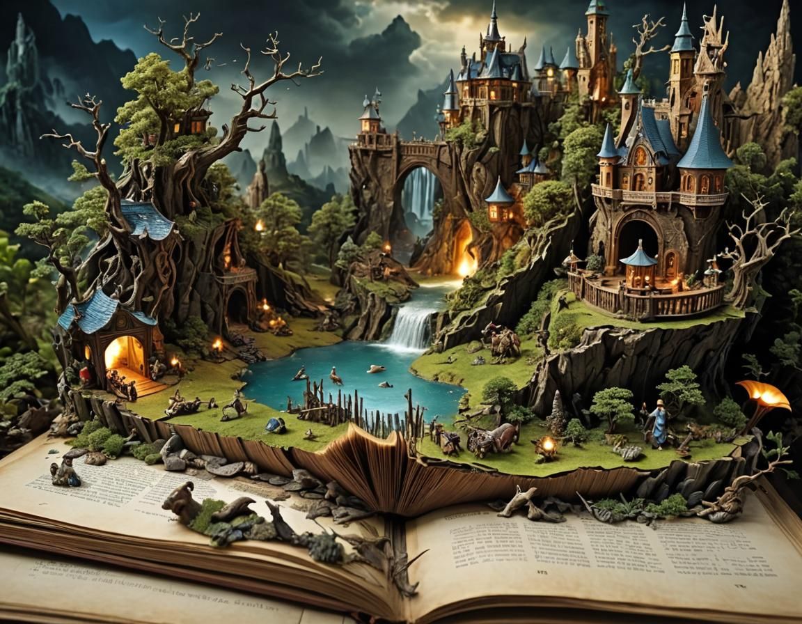 Miniature World Papercraft Pop-Up Book Explosion