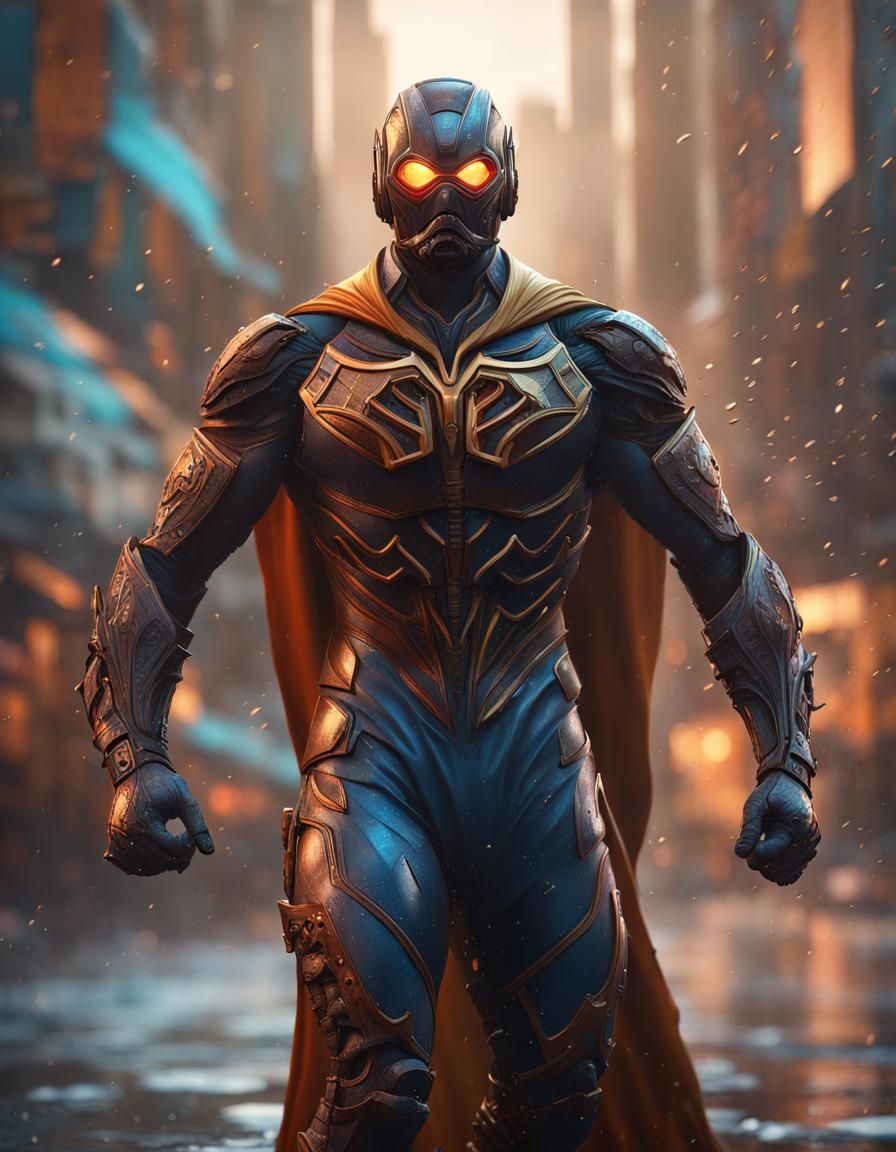 Hyperrealistic Fly Superhero Splash Art