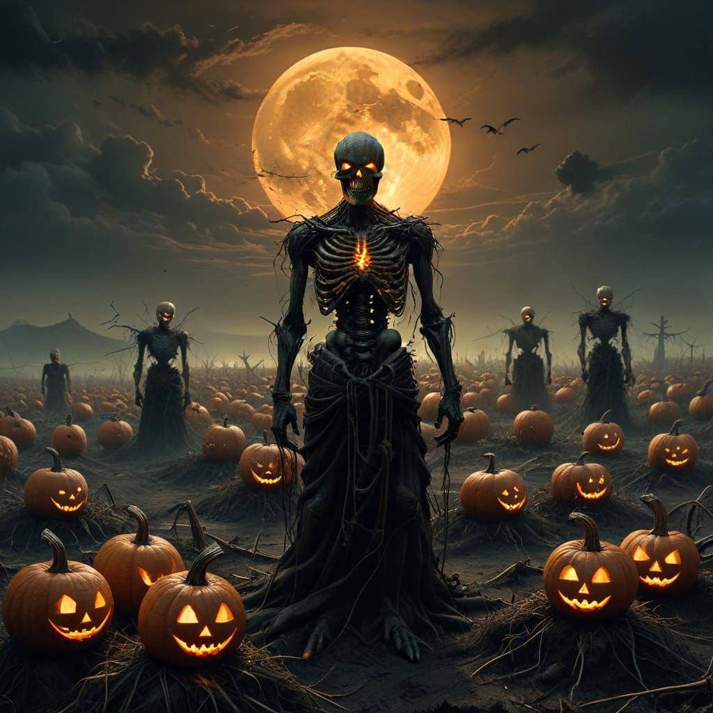 Sinister Harvest Festival Under a Menacing Moon