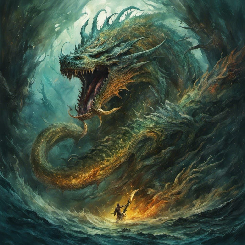 Aegir and Nidhogg: Norse Mythology in Epic Style