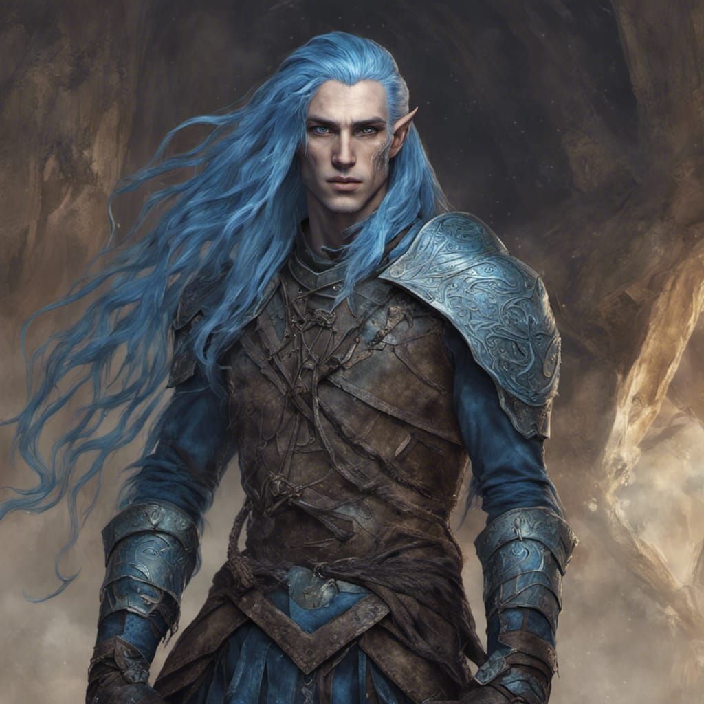 Half-Elf Warrior with Scars, Fantasy Art