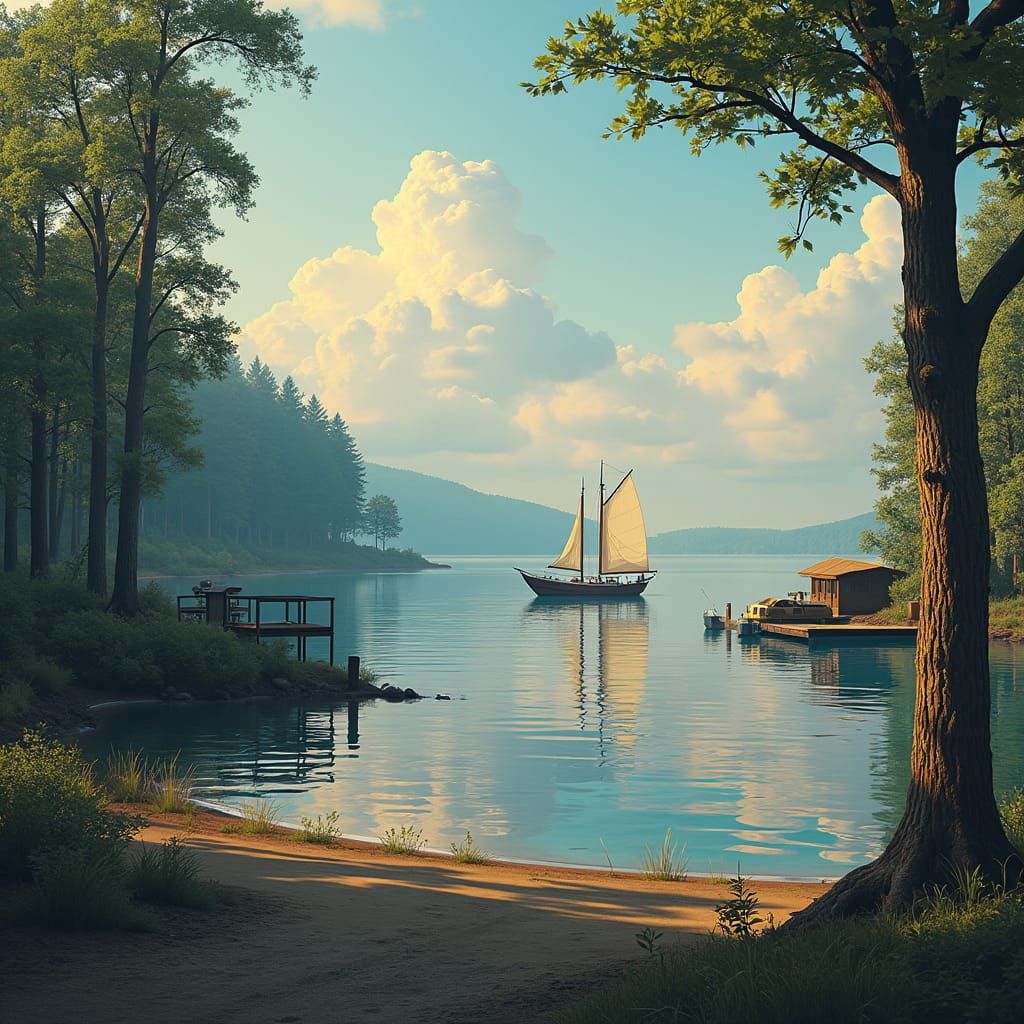 1920s Michigan Lakeshore in Golden Light