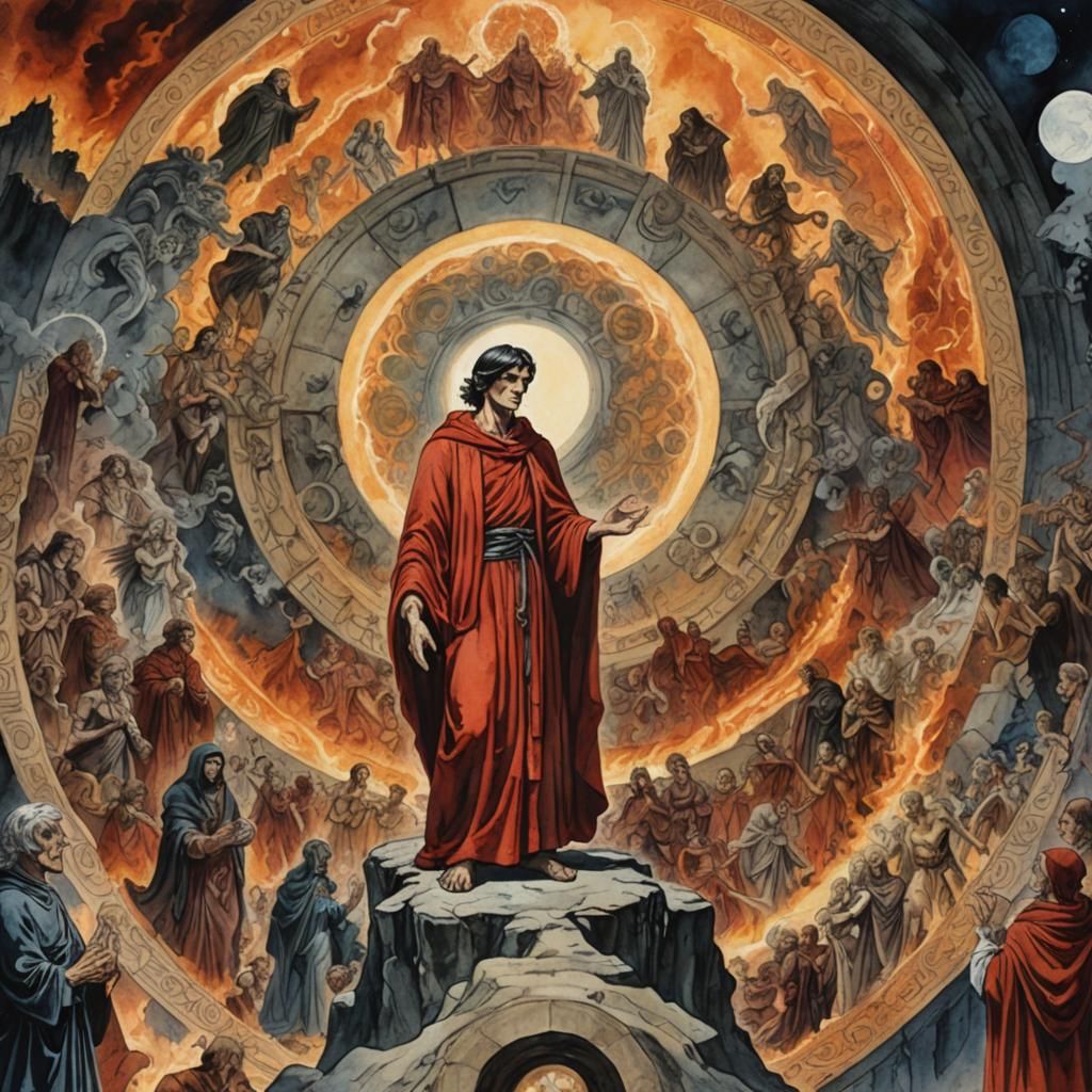 Divine Comedy: The map of Purgatory, Heaven, and Hell