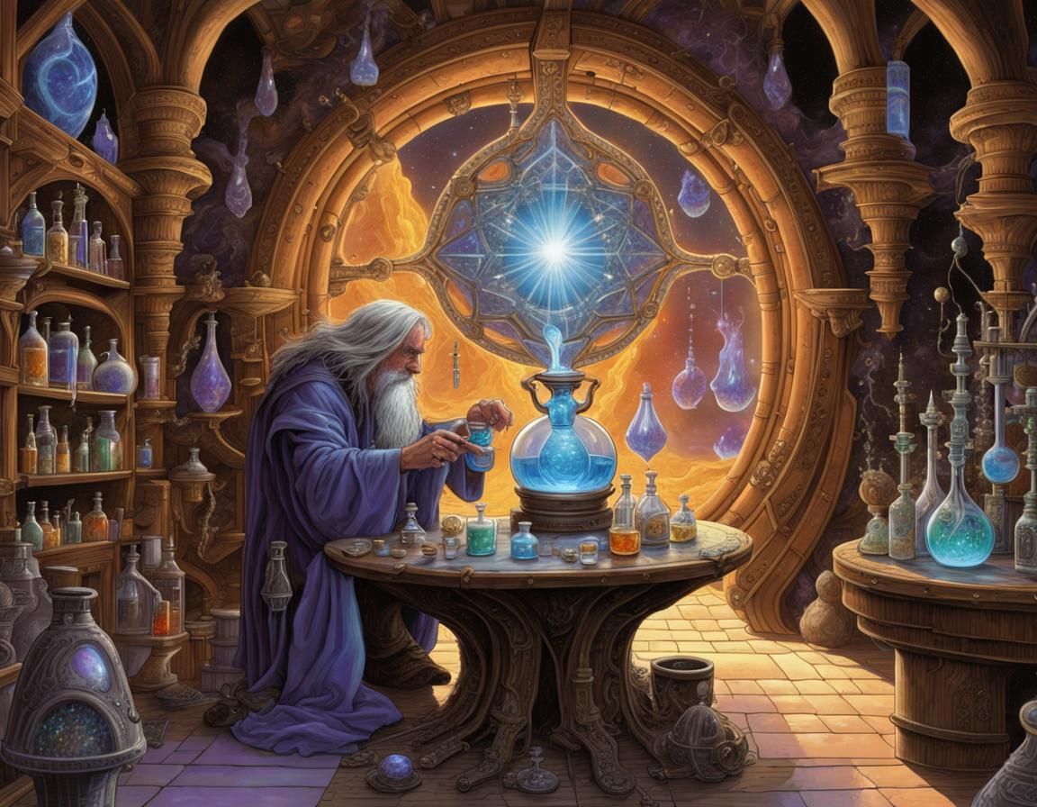 Alchemist and Magical Potion by Cosmic Portal