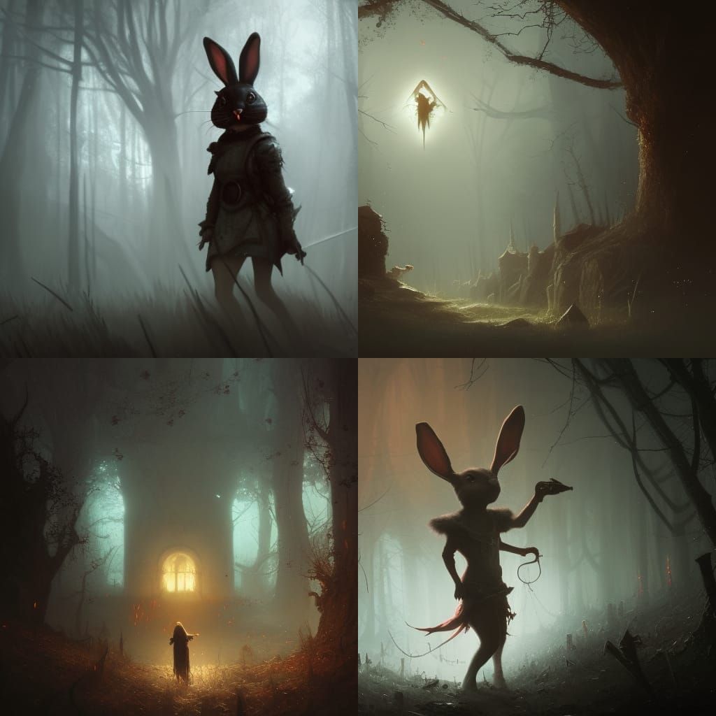 Horror Easter Bunny: Dark Fantasy Concept Art