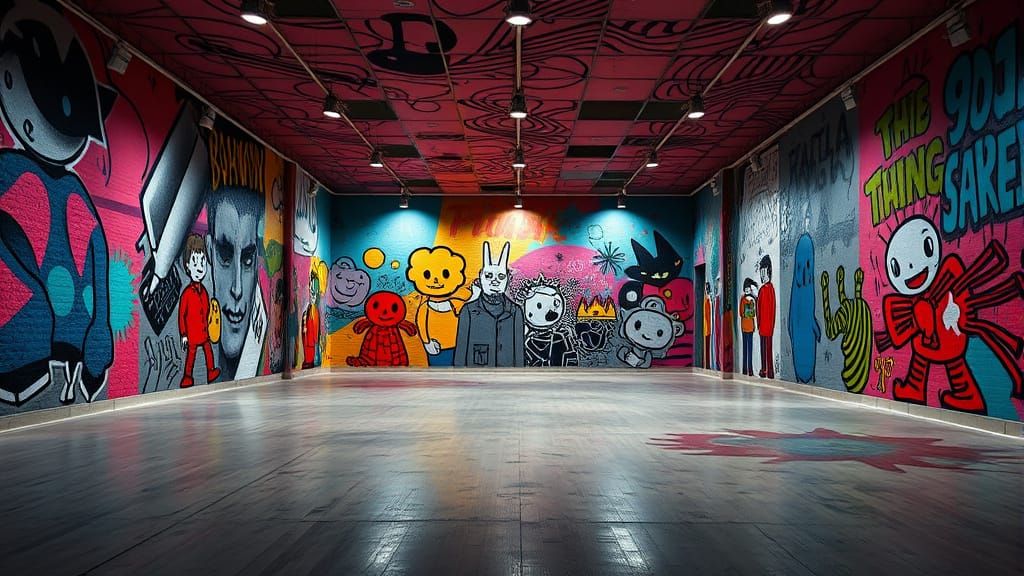 Vibrant Street Art Dystopia in Hyperrealistic Style