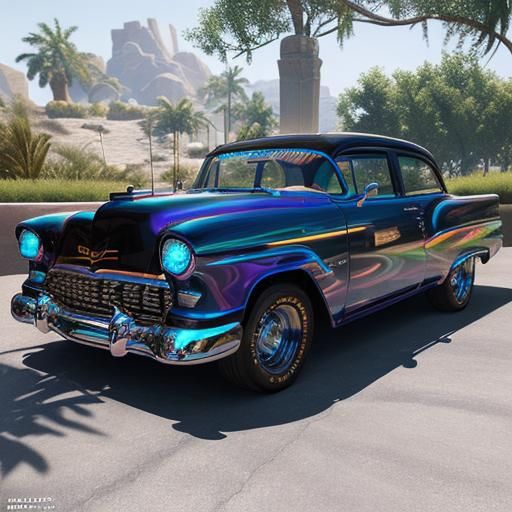 Custom '55 Chevy with Iridescent Art Deco Paint