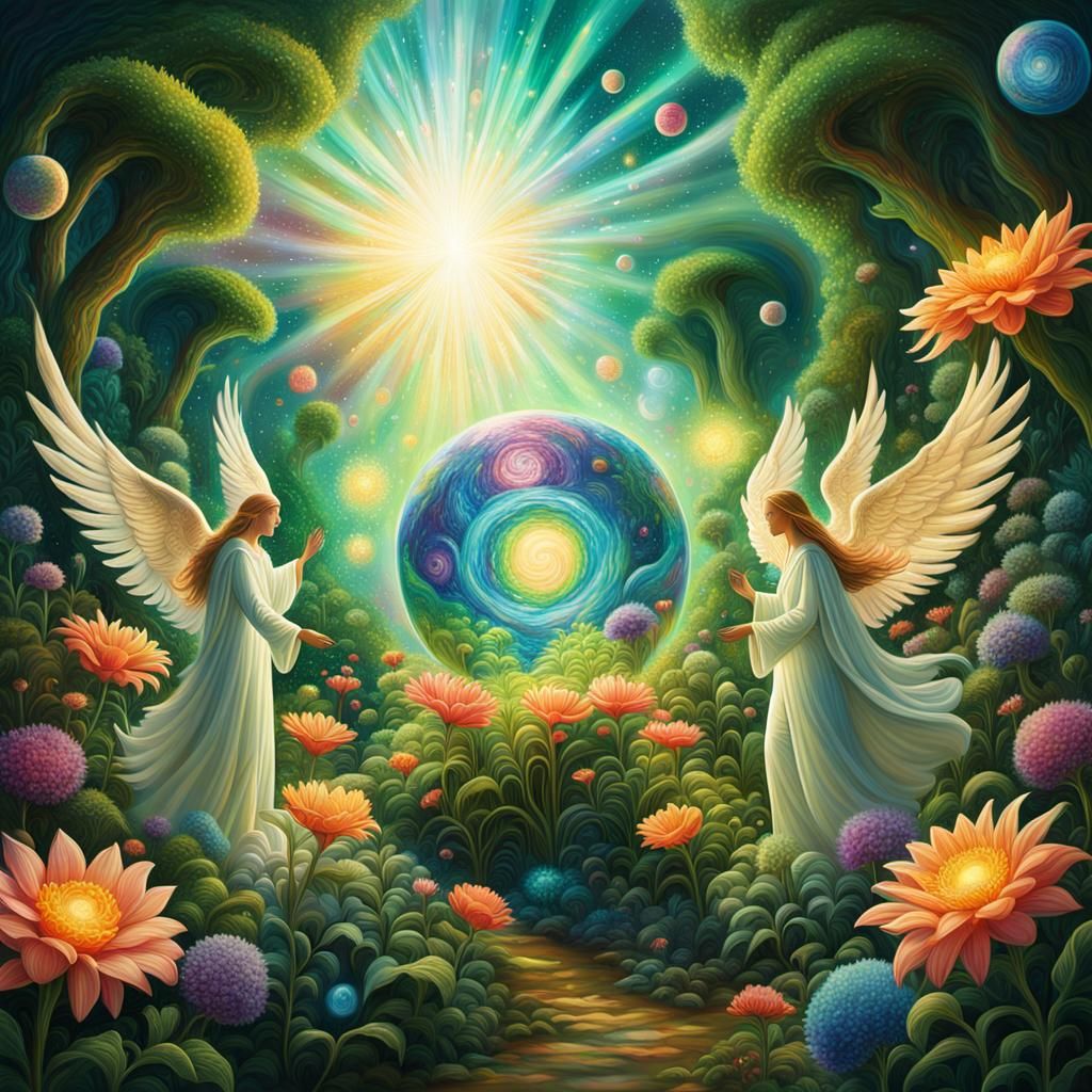 Angelic Beings in Cosmic Surrealism