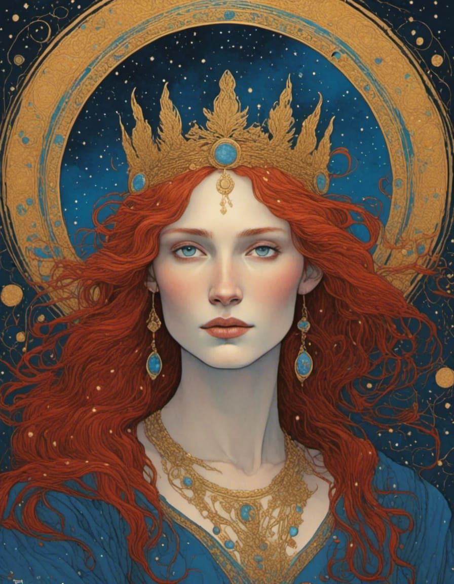 Seelie Queen Portrait in Palekh Style