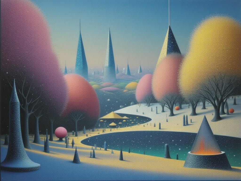 Cosmic Snow Landscape