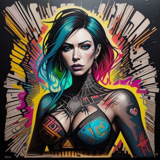 Broken Heart in Vibrant Graffiti Art