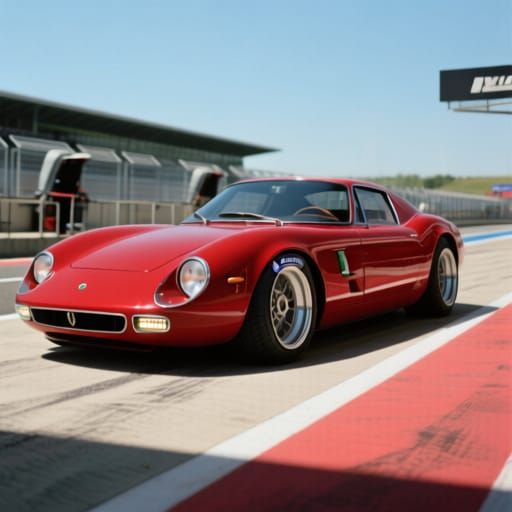 Red Sports Car with 1960s Italian Styling