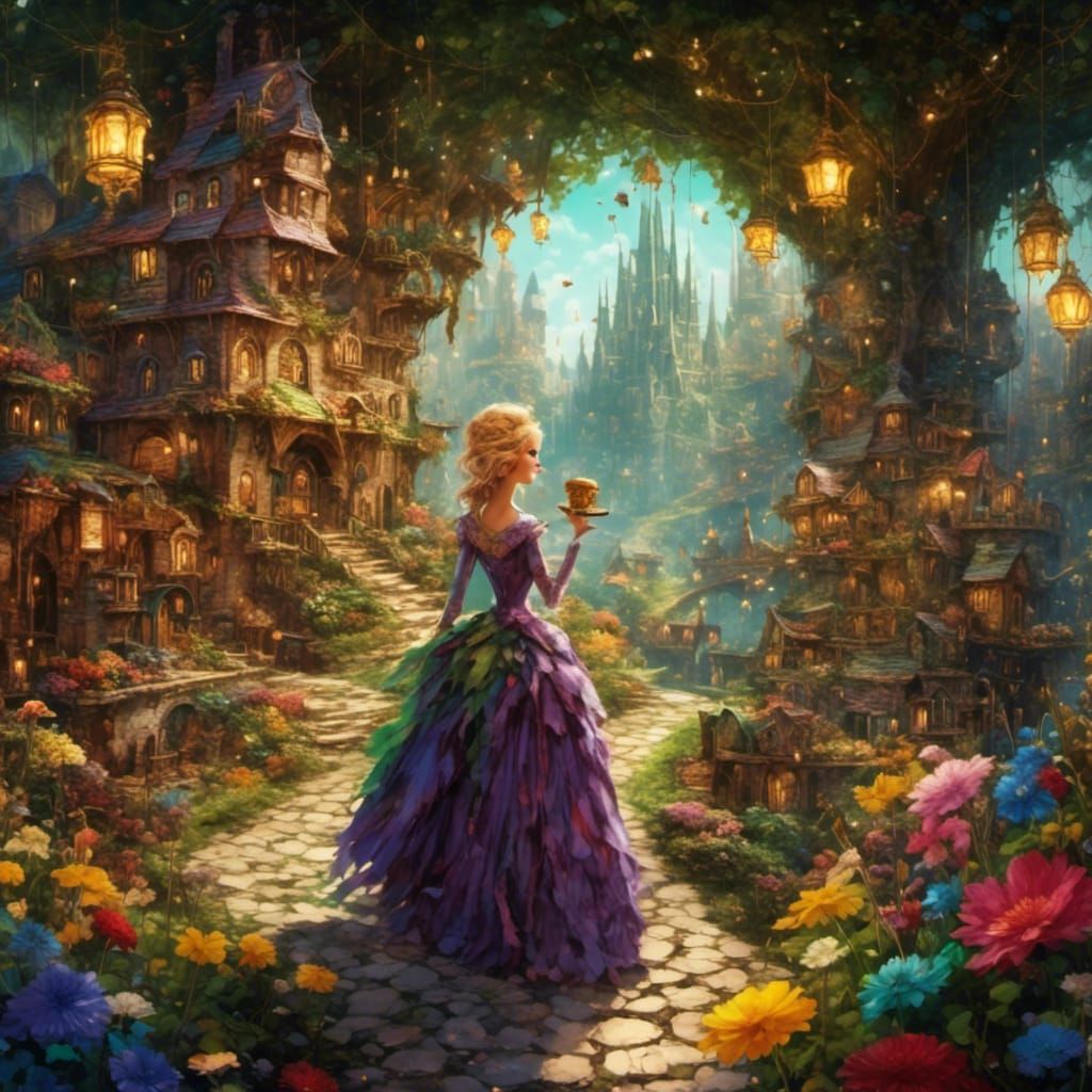 Fairy Godmother in Emerald City: Glittery Fantasy