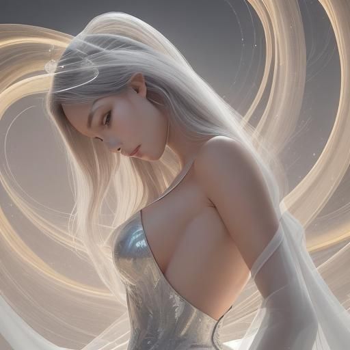 Elegant Woman as a Sculpted Work of Art