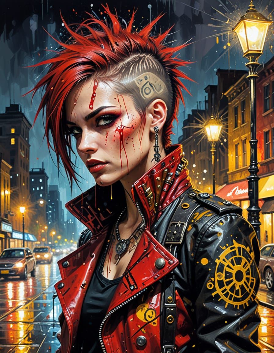 Steampunk Punks in Vivid Oil Painting