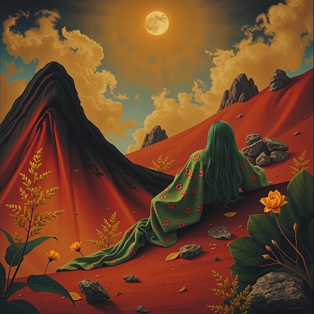 Ethereal Forest Scene with Mystical Elements