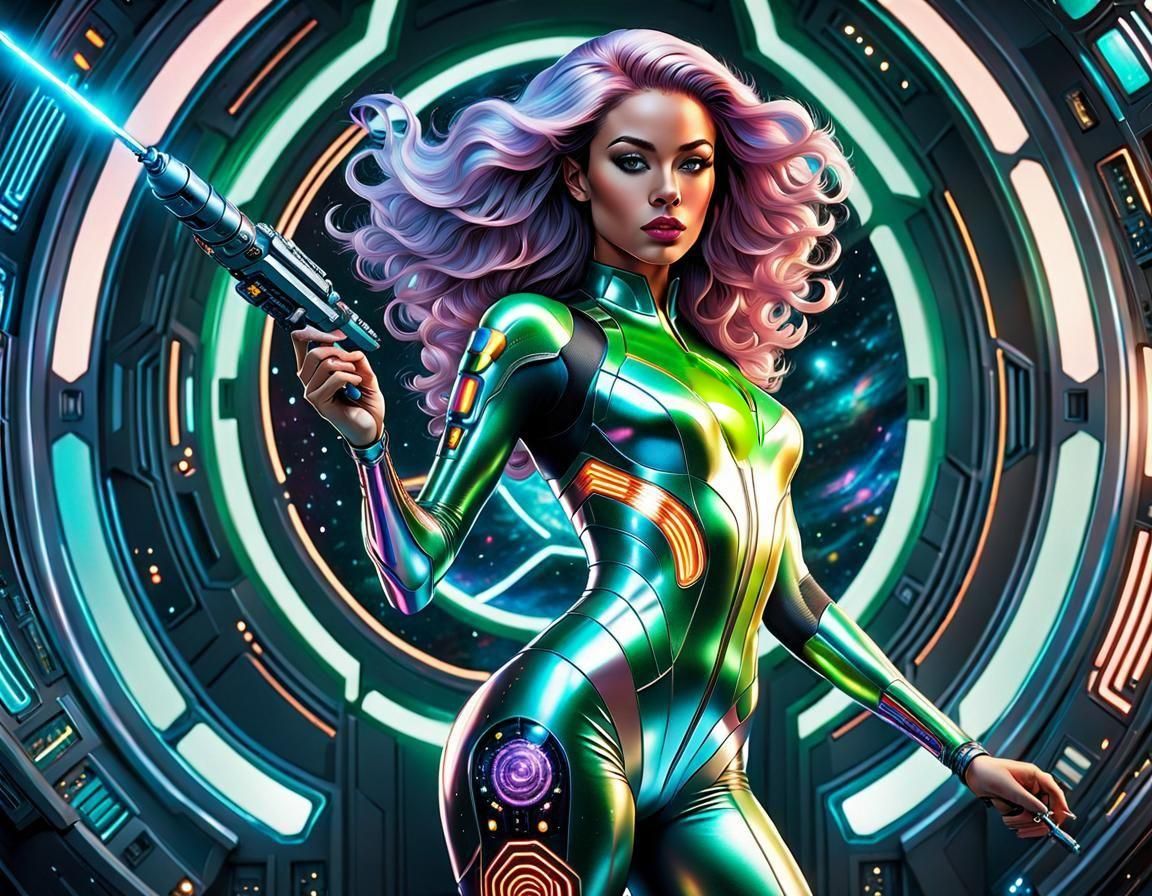 Space Opera Heroine in Ed Benes Comic Art Style