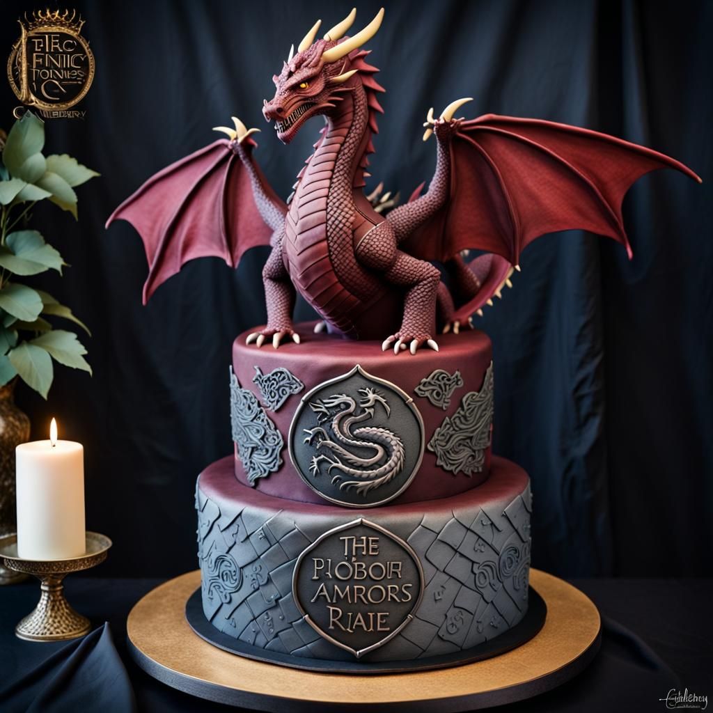 Legendary Armored Dragon Cake for Royal Banquet