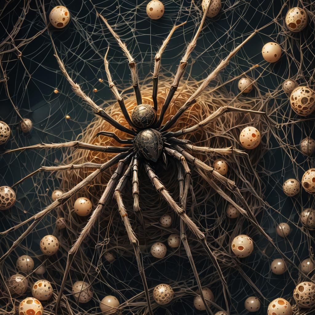 Terrifying Spider Queen in Dark Fantasy Illustration