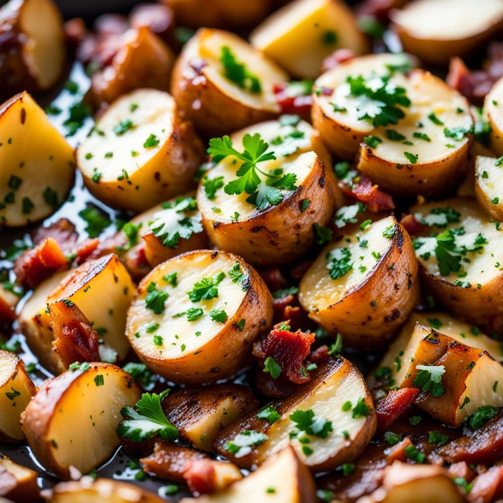 Buttered Roasted Potatoes with Bacon and Parsley