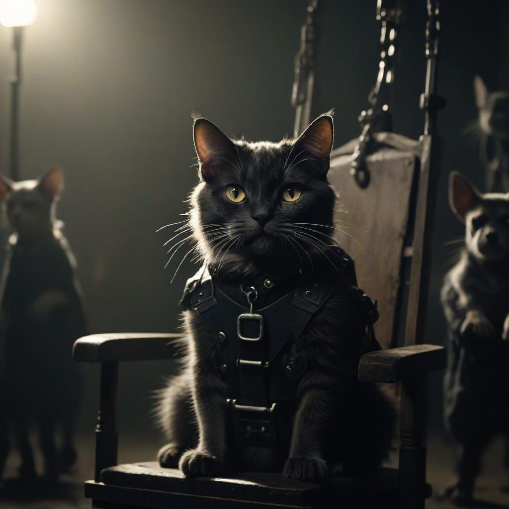 Sinister Macabre: Cat's Last Stand in Gothic Horror Film Sti...