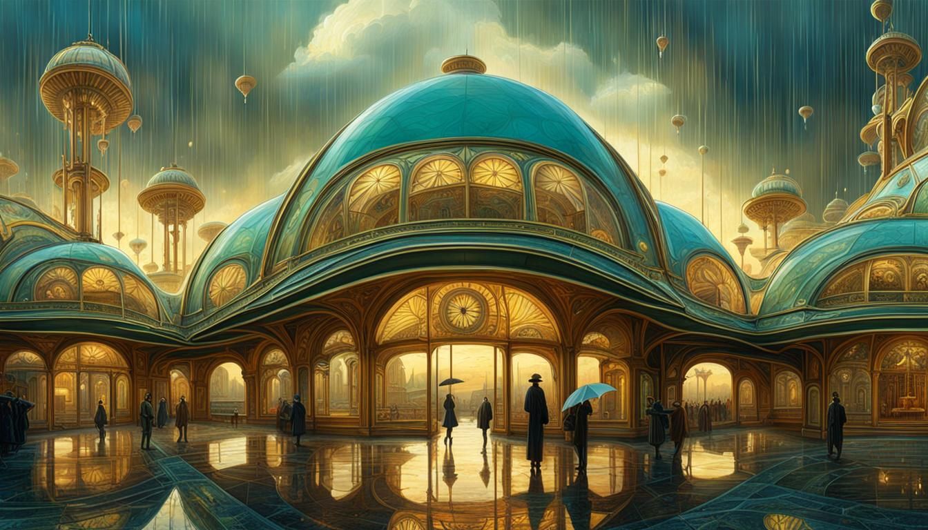 Retrofuturistic Panorama: It Never Rains Every Day