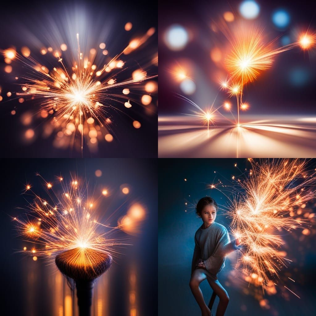Colorful Sparklers Light Up Dim Room
