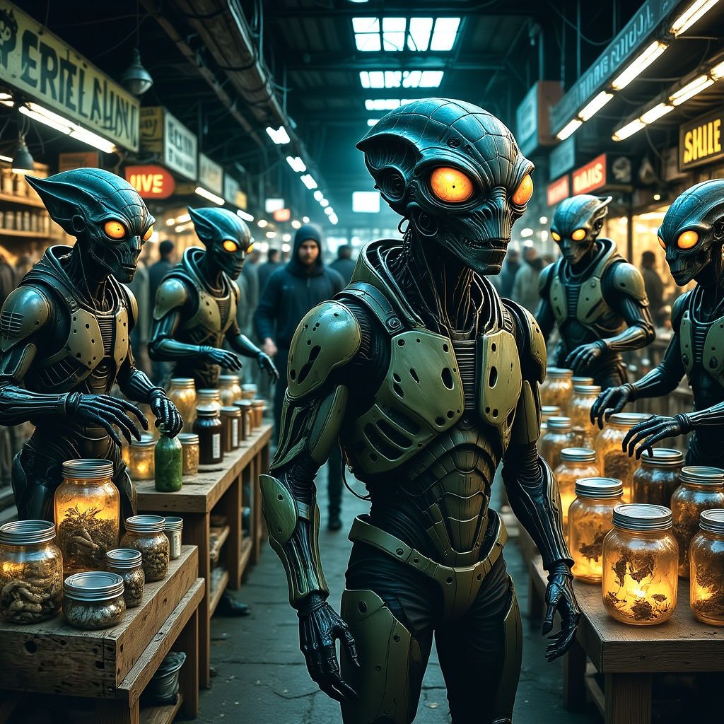 Surreal Alien Flea Market Concept Art
