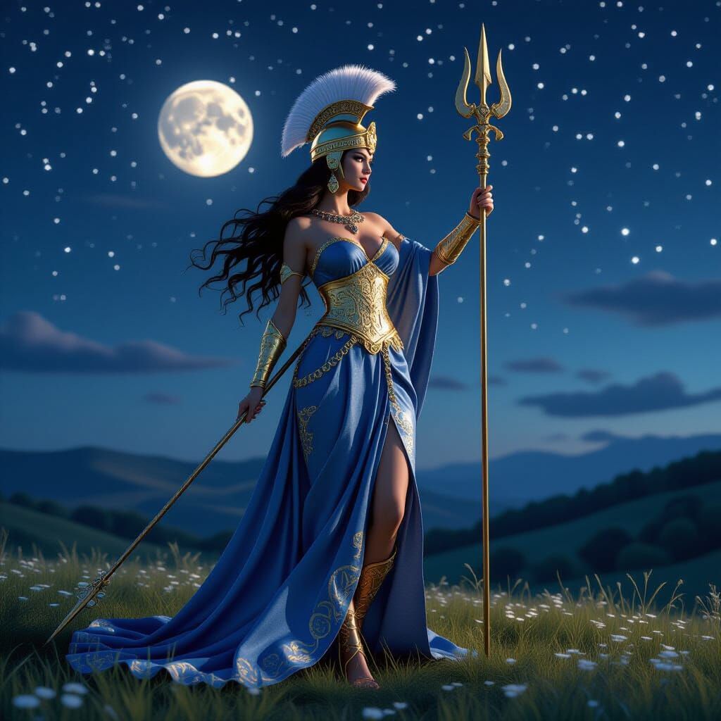 Goddess of War and Love in Anime Style