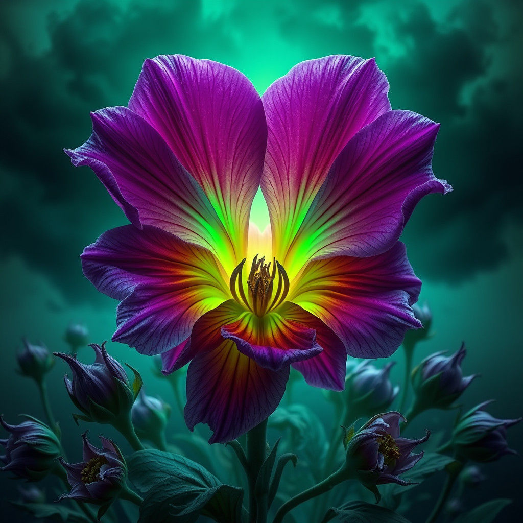 Deadly Purple Flower Emitting Eerie Green Glow
