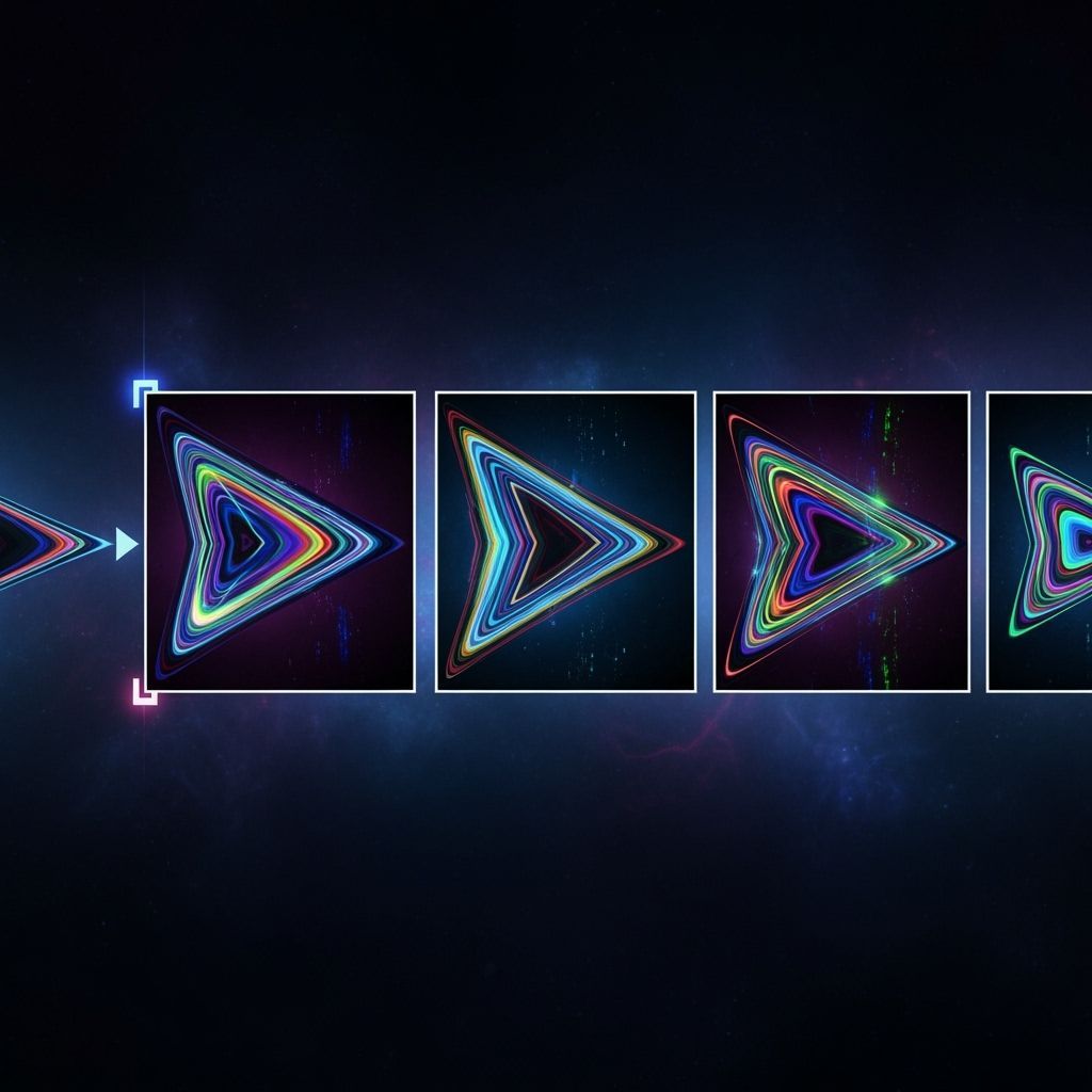 Abstract Digital Art: Elongated Deltas in Cosmic Frames