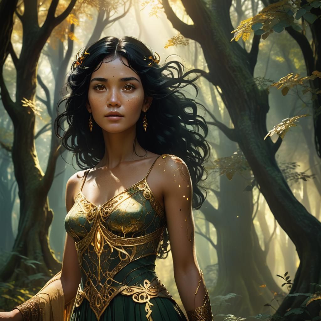 Mystical Forest Goddess: Fantasy Digital Matte Painting