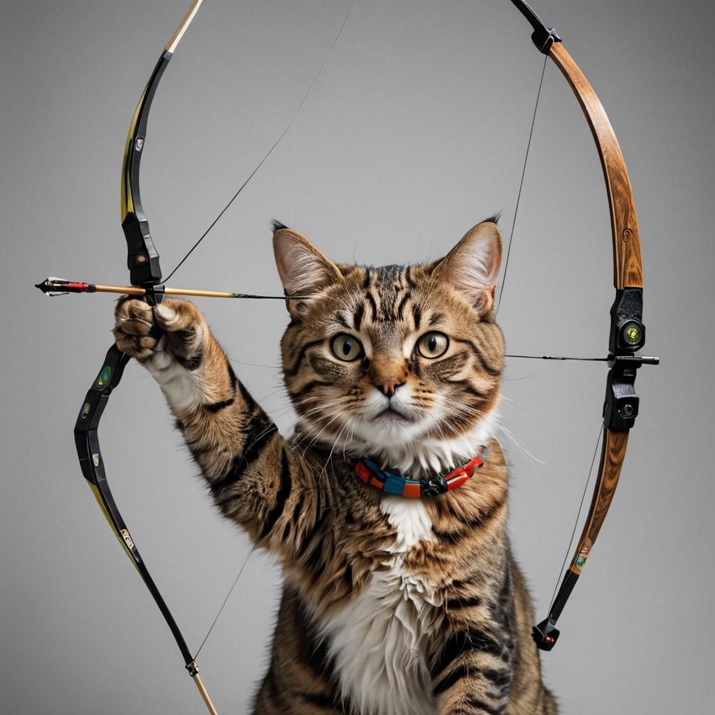 Archery Cat in Award-Winning Photography Style