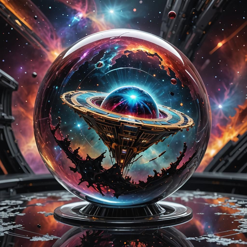 Fractal Galaxy Map in Crystal Sphere