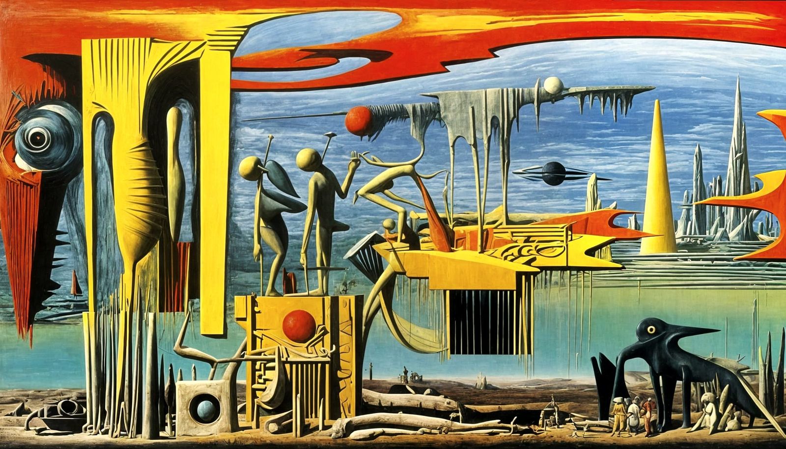 Surrealist Composition Inspired by Max Ernst