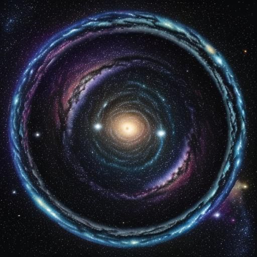 Colorful Starfield with Nebulae in Bauhaus Style