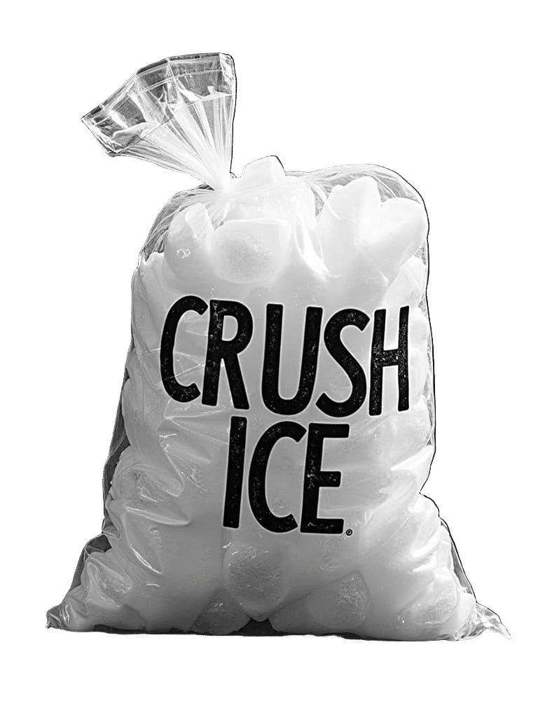 Gritty Stencil Art: Bag of Ice with Retro Text