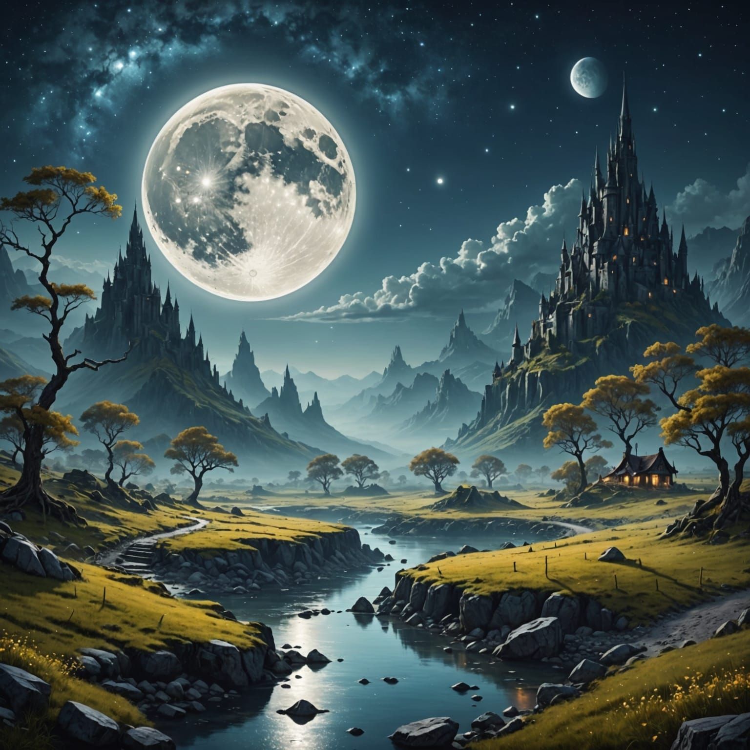 Enchanting Fantasy Moon Landscape