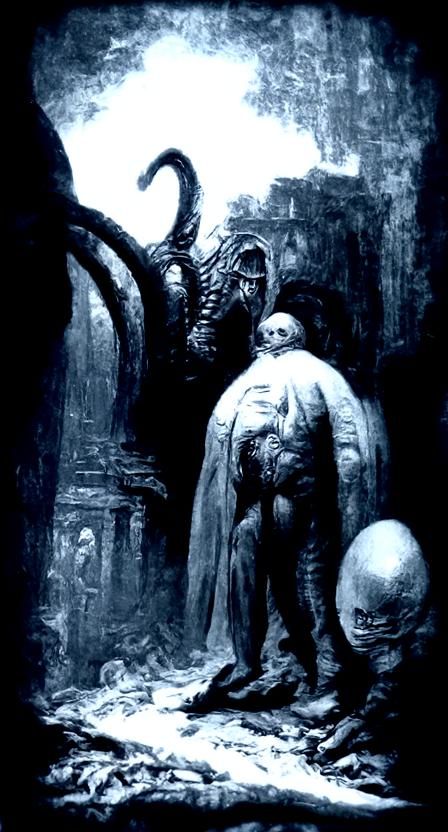 Nightmarish Bogeyman in Gothic Horror Style