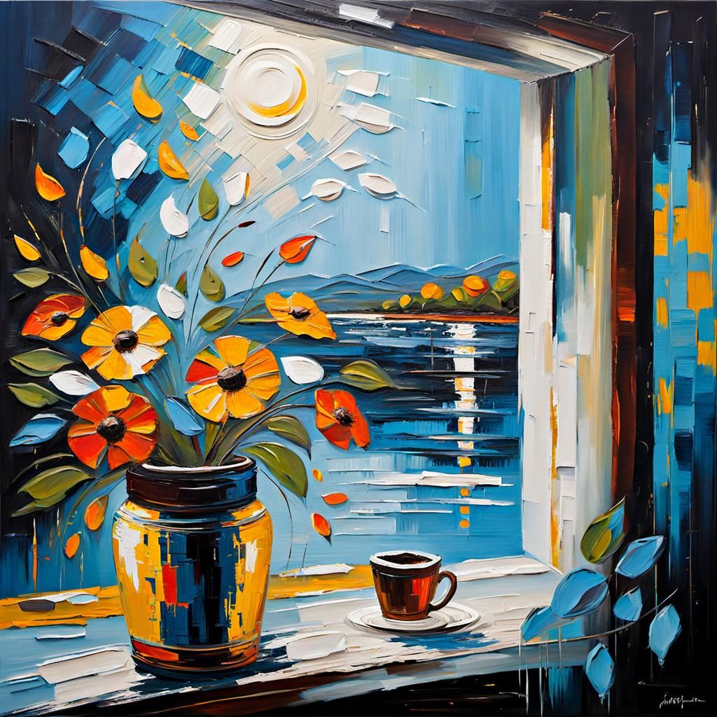 Impasto Oil Painting with Textured Layers