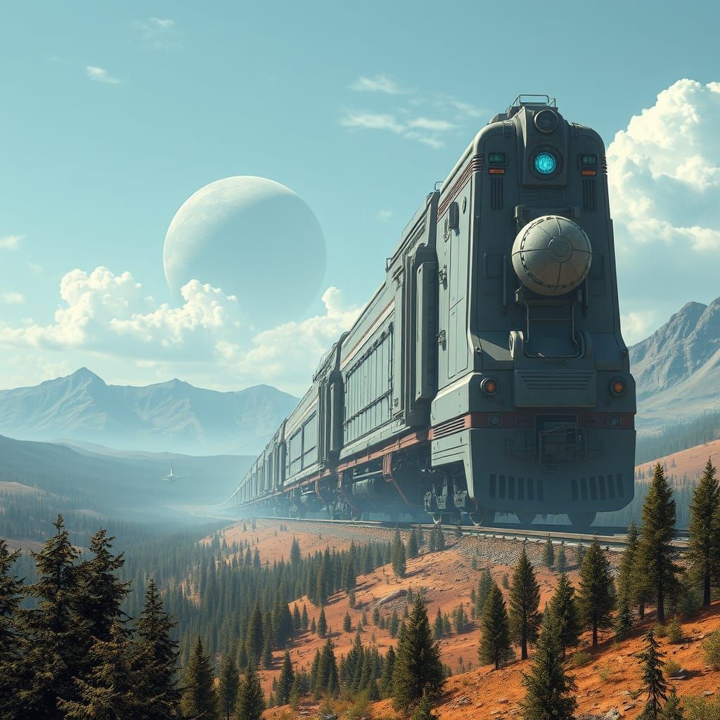 Giant Sci-Fi Colonization Train Arrives on New World