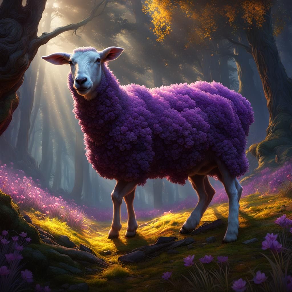 Man-Lamb Hybrid in Dark Fantasy Forest