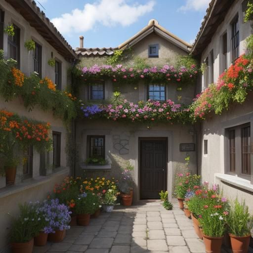 Children Tend Flowers in a Rooftop Garden