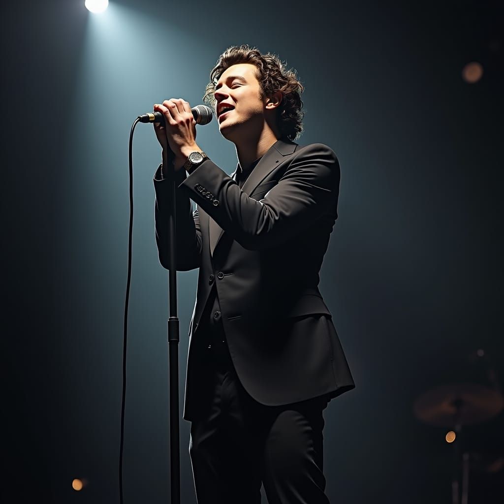 Passionate Singer Captured in Hyperrealistic Detail