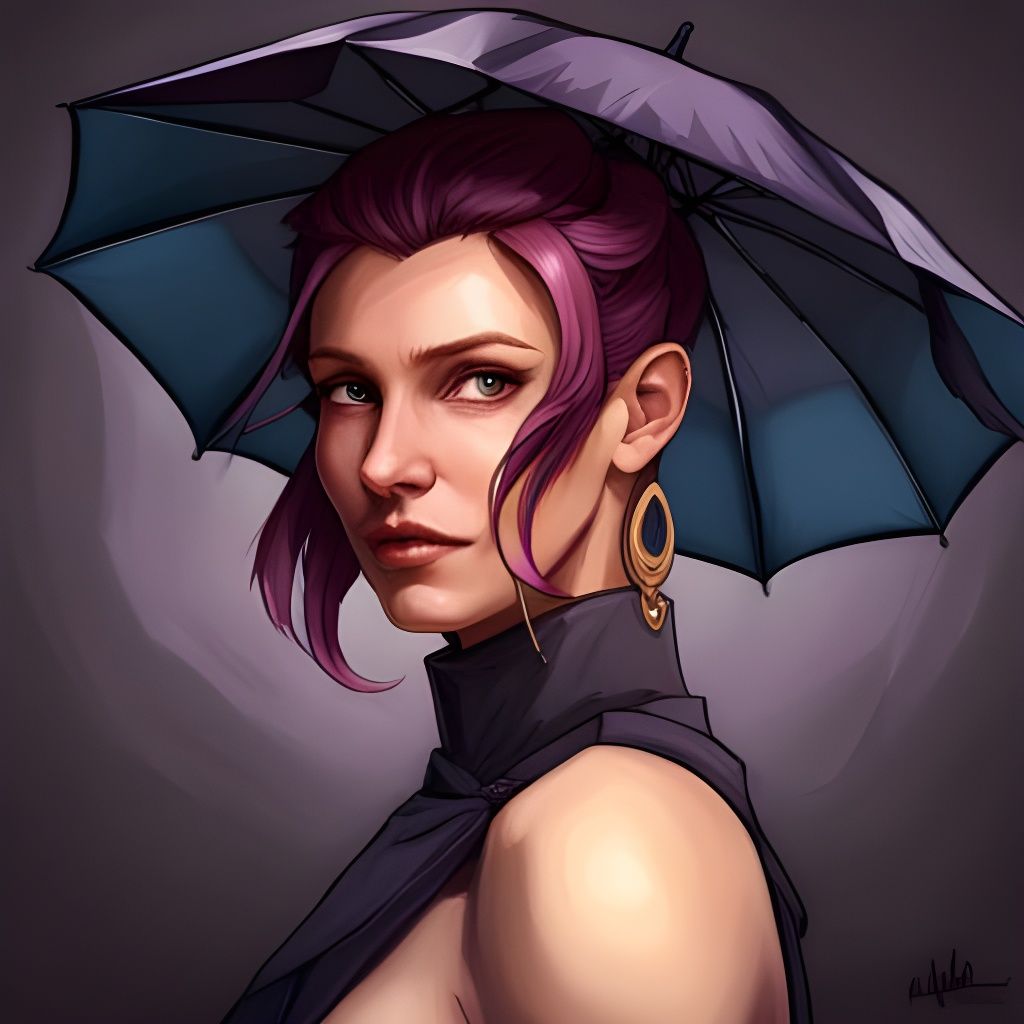 Platypus Portrait with Purple Hair, Hyperdetailed Concept Ar...