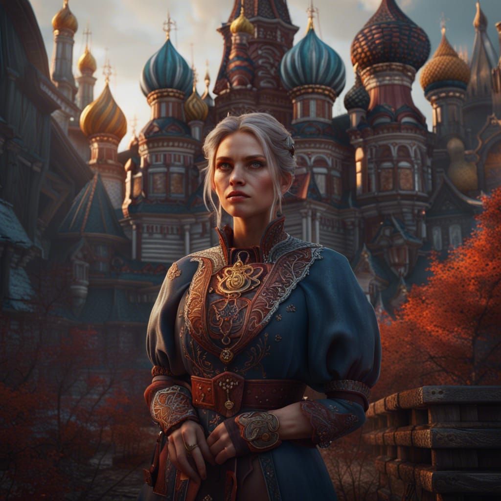 Fantasy Art of a Russian Girl in Deep Color