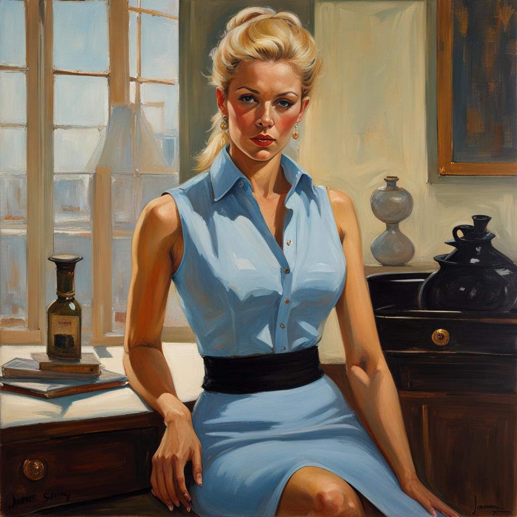 Blonde Woman Modern Portrait