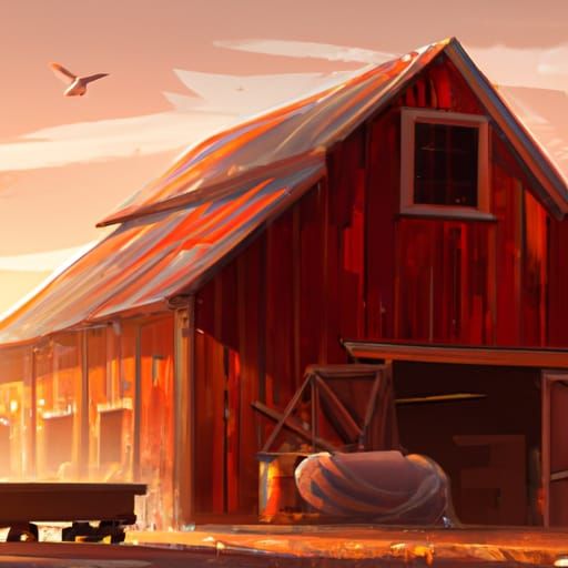 Hyperdetailed Red Barn Concept Art